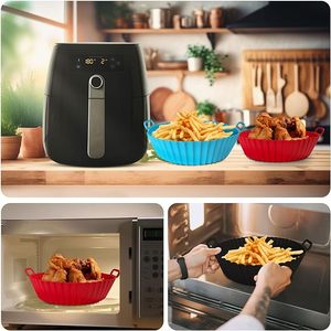 Có Thể Gập Lại Silicone Nồi Chiên Không Khí Lót 8 Inch Tái Sử Dụng Nồi Chiên Không Khí Nồi Chiên Không Khí Chèn Cho Lò Vi Sóng Phụ Kiện - Product Image 6