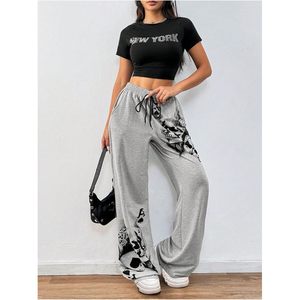Pantalones Deportivos Y2K Personalizados para Mujer, de Pierna Ancha, Cintura Alta, Forro Polar, Estilo Gótico Grunge, Ropa Urbana - Product Image 1