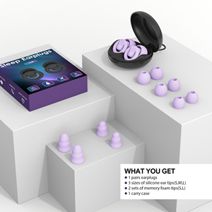 Tapones de silicona para los oídos de 5 tamaños con espuma viscoelástica, cancelación de ruido, 2 puntas para los oídos para una mejor protección auditiva, filtrado específico para dormir - Product Image 3