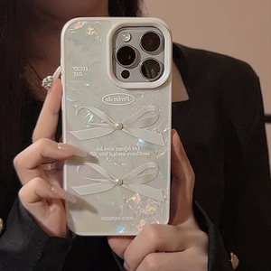 Cho Iphone 14 Cộng Với 15 Cộng Với Rõ Ràng Trường Hợp Dễ Thương 3D Ngọc Trai Bow <span class=keywords><strong>Knots</strong></span> Với Thiết Kế Thẩm Mỹ Phụ Nữ Trường Hợp Điện Thoại Cho Cô Gái Tuổi Teen Long Lanh Trở Lại - Product Image 2