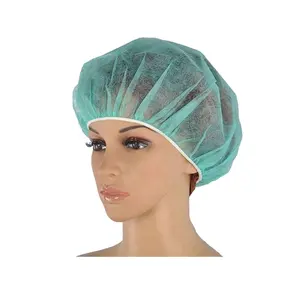 Disposable Non Woven Clip Cap Bouffant Head Cover Surgical Doctor Hat Round Mob Cap Nurse Cap