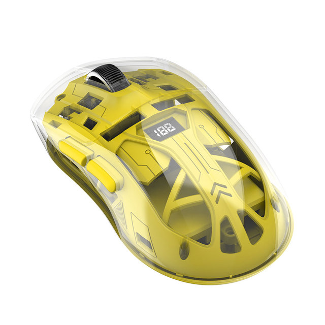 Dual Mode Optical Sensor High DPI RGB Luminous 2.4G Wireless BT Transparent Ergonomic Gaming Computer Office Mouse