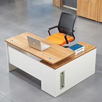 Bureau moderne de 1,4 m pour petit espace, idéal pour manager, superviseur, personnel, ordinateur, patron, professeur, employé, style panneau en bois