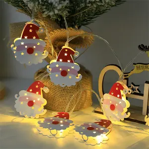 可爱圣诞老人10 20 30发光二极管电池供电发光二极管圣诞树装饰品串灯发光二极管圣诞灯