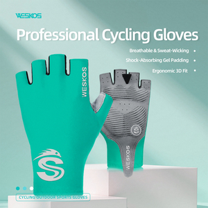Yazlık Yarım Parmak Bisiklet Eldivenleri-Nefes Alabilen File Jel Dolgulu Kaymaz İpli Kapatmalı Hızlı Kuruyan Bisiklet Eldivenleri Erkekler ve Kadınlar için - Product Image 1