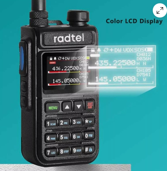 Radtel RT-890 Double Bande Ha Radio Couleur LCD Walkie Talkie avec réception de Bande d’air et