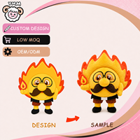 Peluche Mascotte Personnage Flamme Rouge et Orange avec Petites Membres pour Commandes Personnalisées