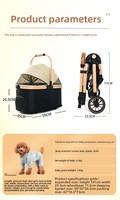 Poussette pour animaux de compagnie SJL pour les sorties - Compatible vélo - Légère - Pliable - Métal - Détachable - Avec assistance électrique à une touche - Petits chiens et chats