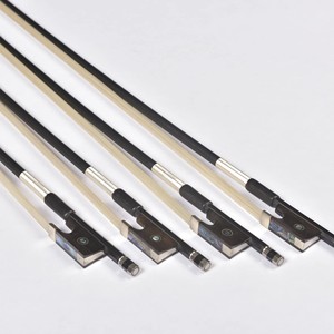 Archet de violon rond en fibre de carbone pour fabricants d'instruments, avec talon en ébène et crins de cheval naturels, accessoire professionnel pour le jeu au violon - Product Image 3