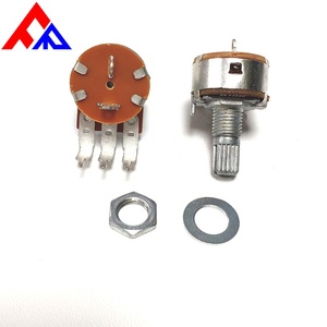 ผู้ผลิตขายส่งโพเทนชิโอมิเตอร์แบบหมุน RK163 แกนโลหะแบบ D-axis ความเสถียรสูง เส้นผ่านศูนย์กลางแกน 6 มม. โพเทนชิโอมิเตอร์คาร์บอน - Product Image 1