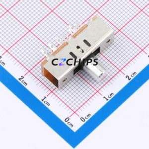 SS-23F20-AC7-NI Slide Switch Switch Double Pole Three Throw Round Pin Header PC Pin 24mm - Product Image 1