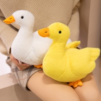 Peluches de canard réalistes et mignonnes en blanc et jaune, douces et moelleuses, parfaites comme cadeaux, décorations de bureau ou compagnons confortables
