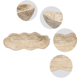 木製生地ボウル トレンディ モダン エコフレンドリー 木製素朴なフルーツアートボックス ギフト 多機能収納トレイ ホームオーガナイザー - Product Image 2