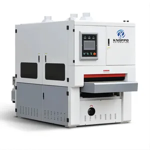Double Wide Sand Belt and 8 Rotary Brush Sheet Metal Automatic Deburring Machine
