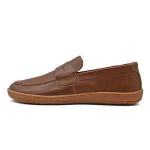 Chaussures en cuir véritable Soft Wide Toe Box Zero Drop Mocassins Femmes Flats Brown Ladies Retro Barefoot Loafers Shoes - Product Image 2
