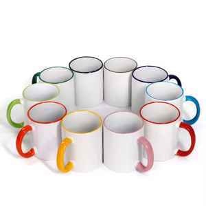 Bone China Ceramic <b>Mug</b> Color Handle Sublimation Blanks Coffee/Tea Cup DIY Logo Image Print Foam <b>Box</b> Package Minimalist - Product Image 1