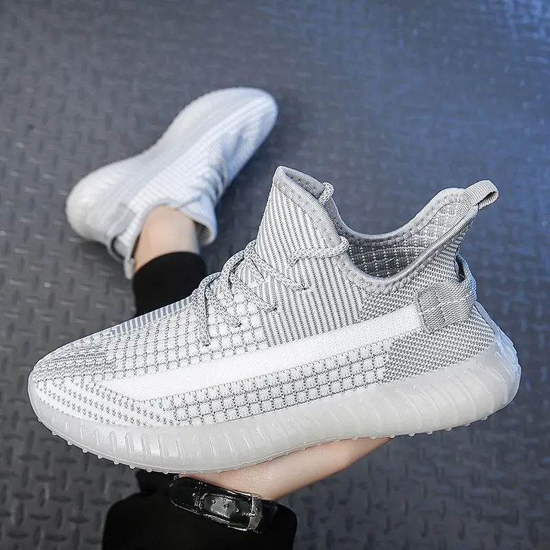 Hot sale products Yeezy 350 V2 Men sneakers casual trendy fly woven couple high quality running sports walking style shoes