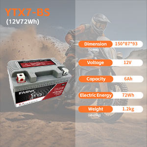 Livraison rapide respectueux de l'environnement 12v 6AH <span class=keywords><strong>YTX7</strong></span> batterie d'ion de sodium 72wh pour batterie de moteur de moto et de sous-marins - Product Image 2