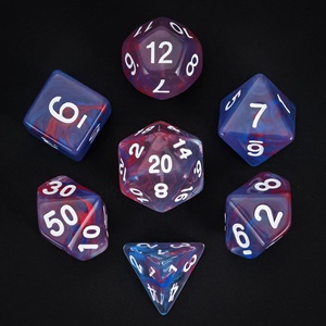 Ensemble de dés polyédriques en acrylique translucide bicolore à logo personnalisable, 7 pièces, pour Dungeons and Dragons <span class=keywords><strong>RPG</strong></span> - Product Image 5