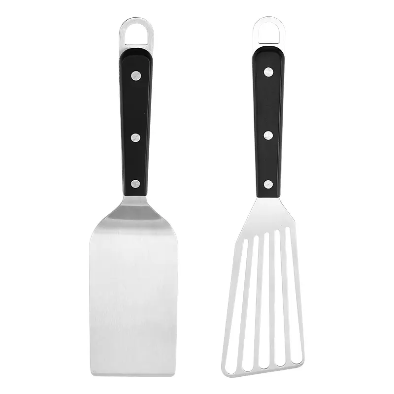 Ts Hot Selling 2 Stuks Rvs Bbq Grill Spatel Turner Shovel Herbruikbare Metalen Draaier Vis Spatel Barbecue Tools