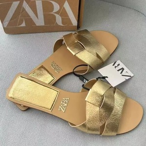 ZA Nuovi Sandali Piatti con Cinturini Incrociati in Stile Europeo e Americano, Ciabatte da <span class=keywords><strong>Donna</strong></span> Semplici e Versatili per Esterni - Product Image 3