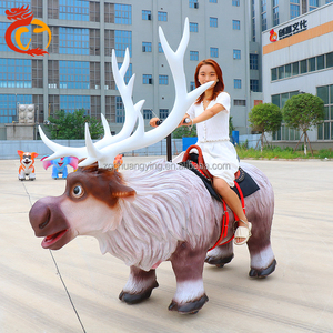 Juegos Mecánicos Infantiles, Animales de Peluche Eléctricos que Funcionan con Monedas, con Luces para Centros Comerciales, sobre <span class=keywords><strong>Ruedas</strong></span> - Product Image 2