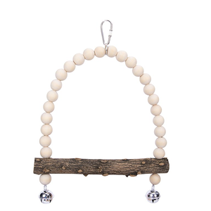 Uccello giocattolo con perline campane in legno naturale pappagallo appesa altalena giocattolo uccello altalena gabbia pappagallo appeso pesce persico uccello altalena - Product Image 5