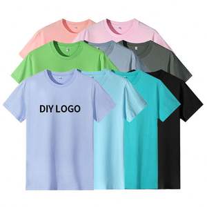 Logo imprimé personnalisé T-Shirt pour hommes de haute qualité poids lourd 100% coton tissu tricoté uni surdimensionné broderie faux blanc - Product Image 1