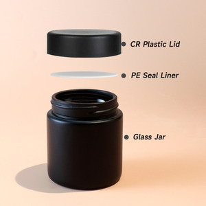 Bouteille en verre transparent de 3 oz avec bouchon noir CR - Product Image 4