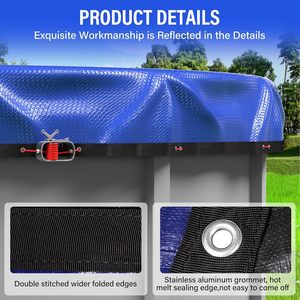Bâche durable de couverture de <span class=keywords><strong>piscine</strong></span> d'hiver PE et PVC forts avec la couverture protectrice de corde en acier pour des piscines au sol dans la saison d'hiver - Product Image 3