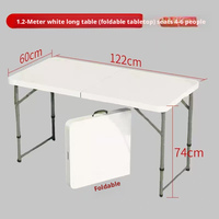Table pliante moulée par soufflage de 1,8 mètre, pliable multi-usage, table à manger portable, table pliante pour voiture, table pliante d'extérieur.