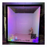 Boîte à photos pour événements de mariage, décoration extérieure, accessoires de photographie, photomaton avec lumières LED, taille et couleur personnalisables