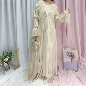 Robe maxi en mousseline de soie à manches longues, design élégant et doux, vêtements islamiques pour filles, abaya ouverte pour femmes musulmanes 2022 - Product Image 2
