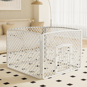 Fabbrica diretta in plastica per cani box gabbia per cuccia con chiusura a bottone 4 pannelli a Pattern solido porta per esercizi inclusa per la vendita - Product Image 6