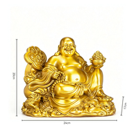 Statue de Bouddha Riant Maitreya en Résine Personnalisée, Peinte à la Main, Réaliste, pour la Décoration Intérieure, le Trésor et le Feng Shui de Prospérité (Vente en Gros)