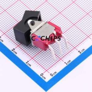 7101J1AQE2 Rocker Switch Through hole Component (THT) Switch Black 28V 120V Single Pole Double Throw - Product Image 2