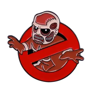 High Quality Anime Attack on Titan Colossal Titan Alloy Enamel Painted Brooches Pins Metal Craft