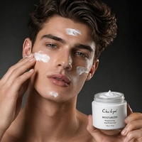 Crème hydratante pour le visage bio à label privé, nourrissante et lissante, légère, sans huile, avec acide hyaluronique pour hommes