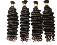 50g Tresses Bohèmes avec Boucles de Cheveux Humains, Cheveux Bruts en Gros pour Tresses, Extensions de Cheveux Ondulés Profonds Prêtes à l'Expédition