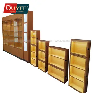 Wooden Cabinet Smoke Shop Wood Display Smoke Shop Display Tobacco Showcase Glass Case For Smoke Shop