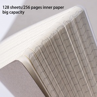Classique couverture souple personnalisé blanc point grille Journal non daté Journal noir PU cuir minimaliste cahier A5