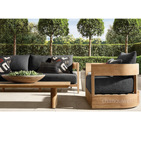 Ensemble de meubles de jardin en teck de haute qualité, design contemporain, support robuste, canapé individuel pour extérieur