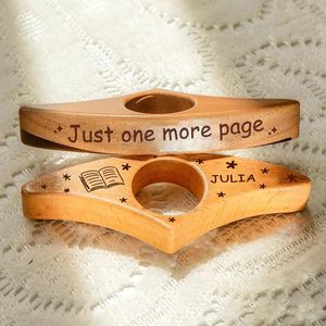 Wooden Thumb <b>Bookmark</b> 9x3.2x1.3 Cm Engraved Reusable Book Clip For Reading - Product Image 1