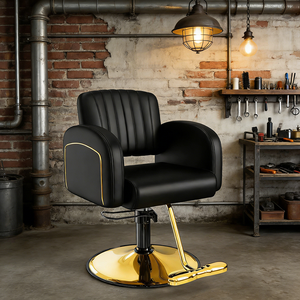 Chaise de salon de haute qualité pour coiffeur et barbier, équipement de poste de travail en cuir synthétique durable - Product Image 3