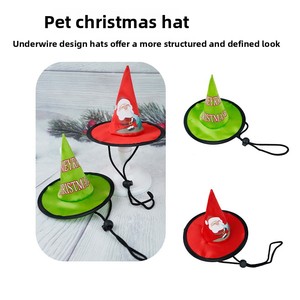 Chapeaux de Noël doux et mignons pour chiens, avec anneau en acier et sommet pointu, pour petits/moyens chiens, décoration festive pour les fêtes de Noël - Product Image 3