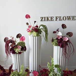 Suprimentos para Festas Flores de Seda Vermelhas Personalizadas para Casamento Arranjo Floral de Rosa Branca Centro de Mesa Decorações - Product Image 4