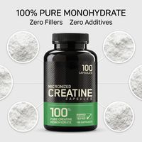 Kapsul Creatine Monohydrate Murni Mikronisasi 100 Kapsul Suplemen Pendukung Kekuatan Pembentukan Otot OEM ODM Pasokan Grosir