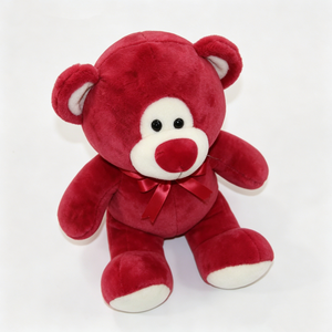Ours en peluche rouge et blanc personnalisé, ours en peluche rembourré, ours en peluche rouge, jouet en peluche doux, ours en peluche classique - Product Image 1