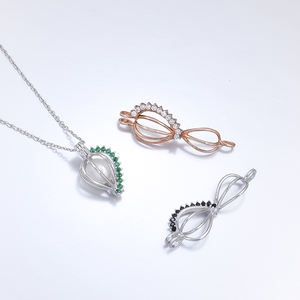 MYF Jaulas de perlas Plata 925 Medallón celta últimas mujeres colgante collar kit conjunto deseo perla jaulas plata 925 medallón celta - Product Image 5