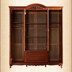 Hot bán New Mỹ Retro rắn gỗ tủ quần áo lớn với 2 ngăn kéo & 2 kệ có thể điều chỉnh phòng khách phòng ngủ tủ MDF cửa - Product Image 5